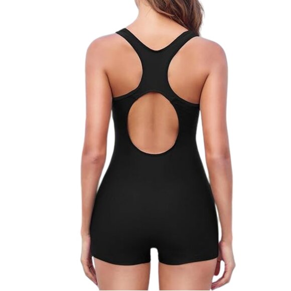 Sporty One Piece  Racer Back Shorts Swimsuit S *NWT* - Picture 7 of 7